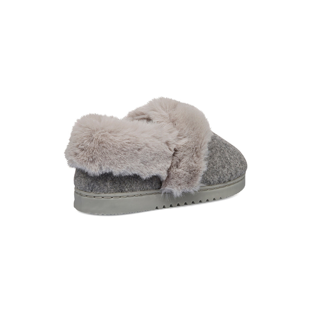 Pantofole grigie da Donna in tessuto con pelo sintetico Jog