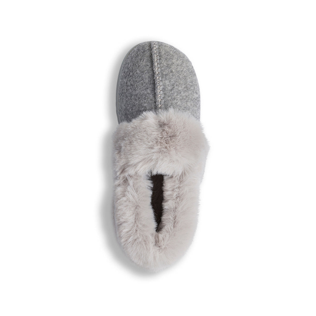 Pantofole grigie da Donna in tessuto con pelo sintetico Jog