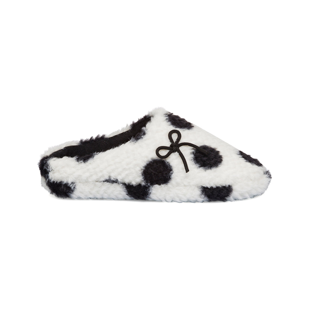 Pantofole bianche e nere con fiocco da Donna Feetty
