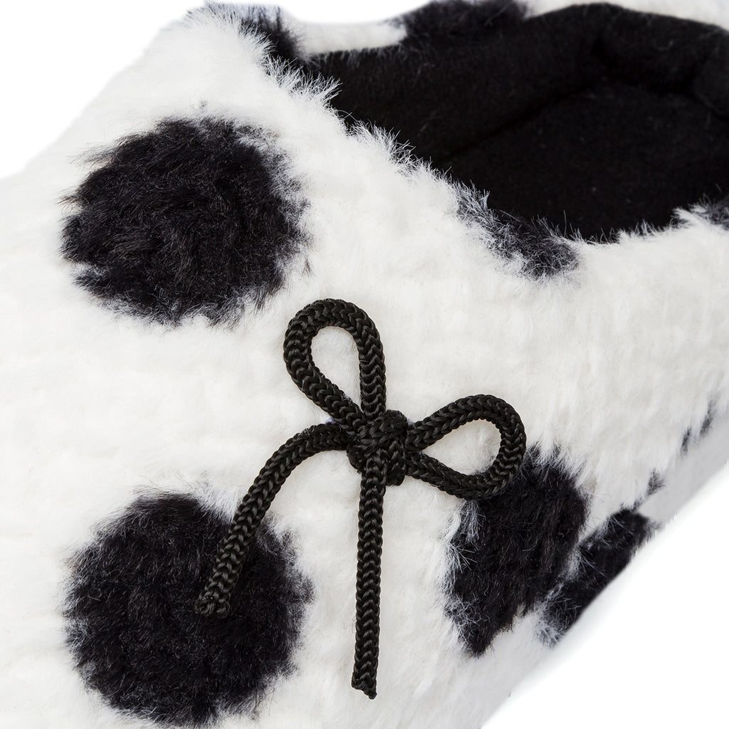 Pantofole bianche e nere con fiocco da Donna Feetty