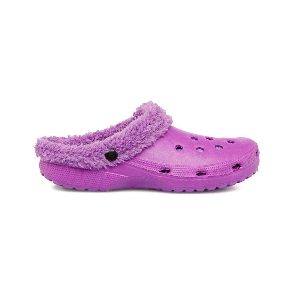 Pantofole da donna lilla in gomma con interno in finto pelo Feetty