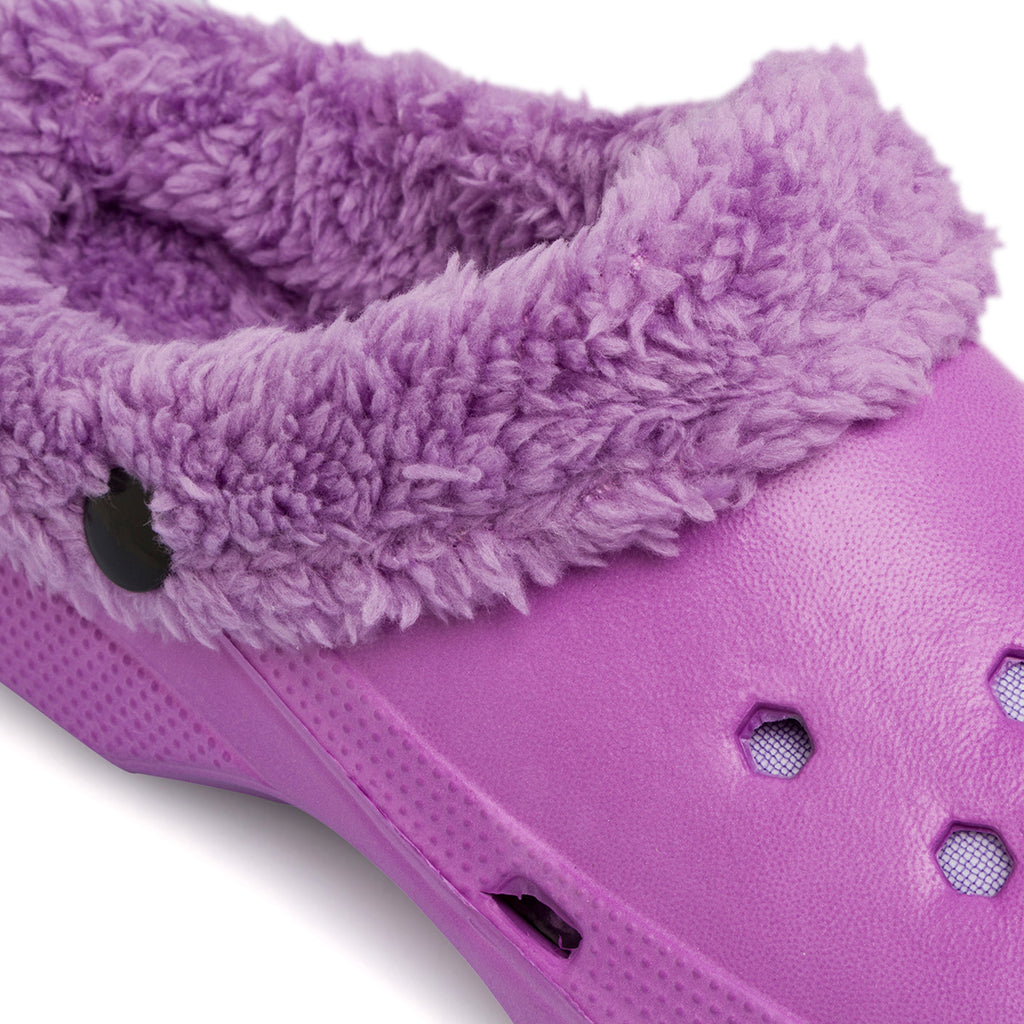 Pantofole da donna lilla in gomma con interno in finto pelo Feetty