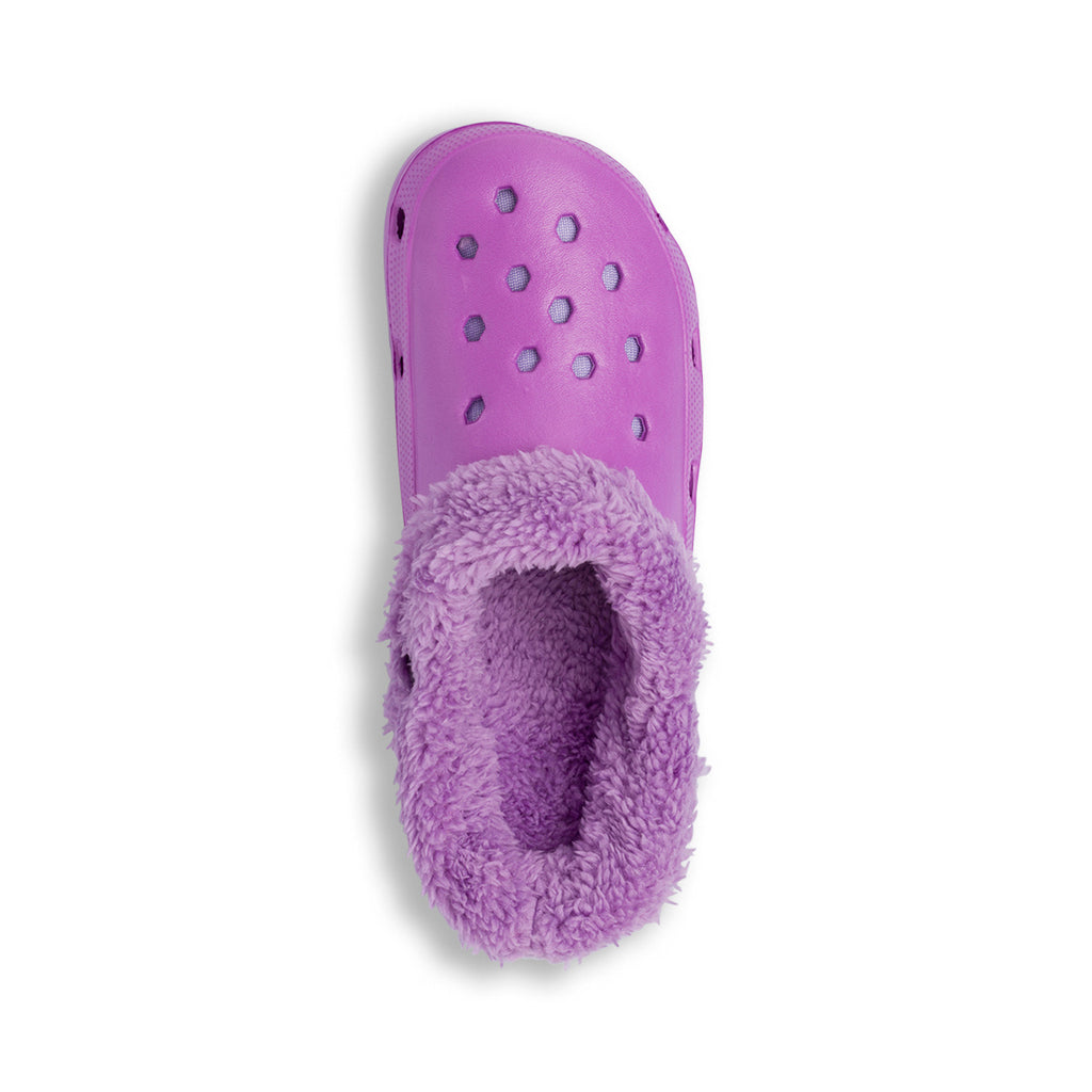 Pantofole da donna lilla in gomma con interno in finto pelo Feetty