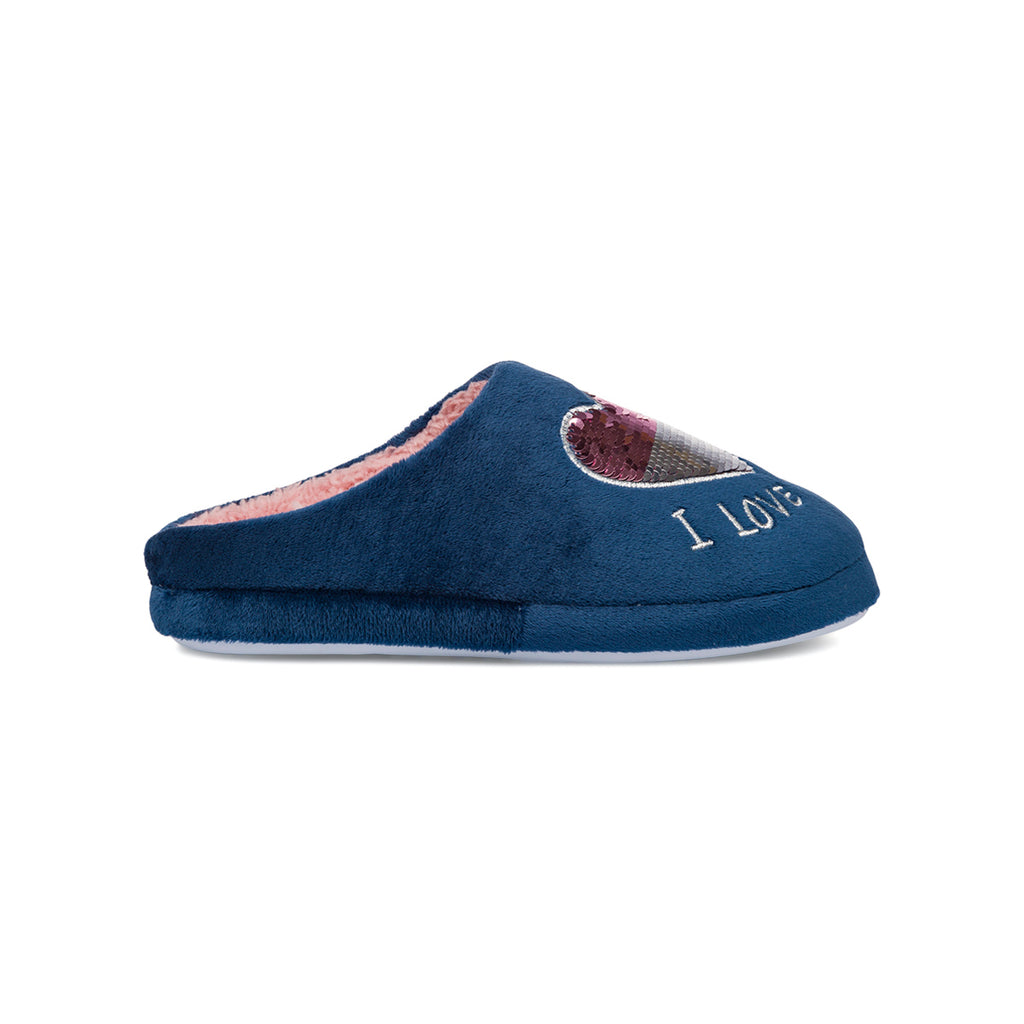 Pantofole blu da Donna Hot Sand con paillettes