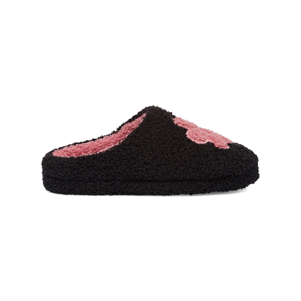 Pantofole nere da Donna con fiore rosa Hot Sand