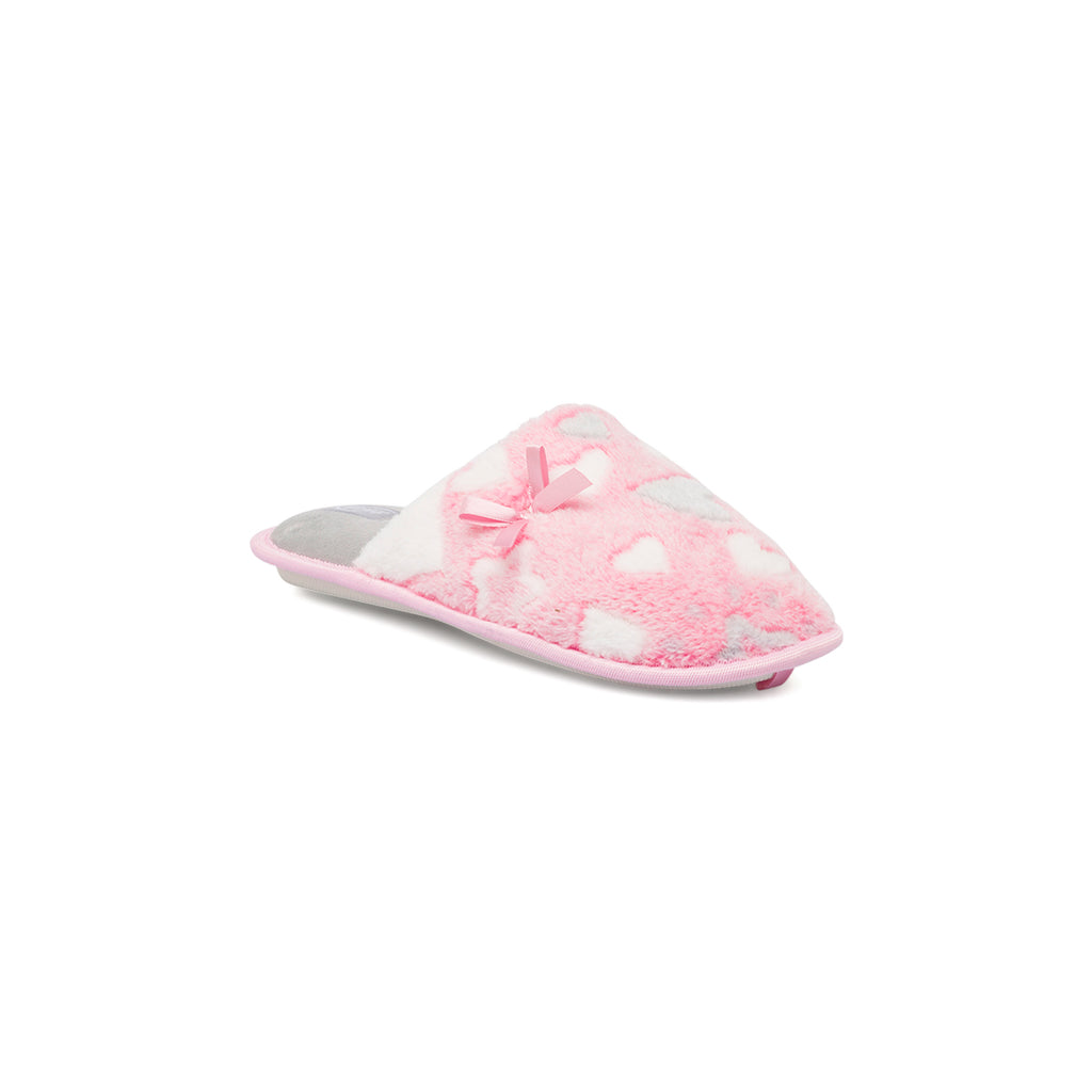 Pantofole rosa da Donna effetto pelliccia con fiocco Griff
