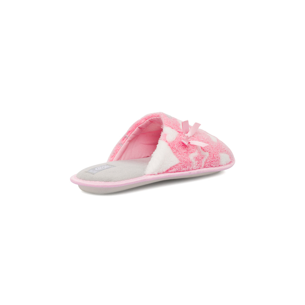 Pantofole rosa da Donna effetto pelliccia con fiocco Griff