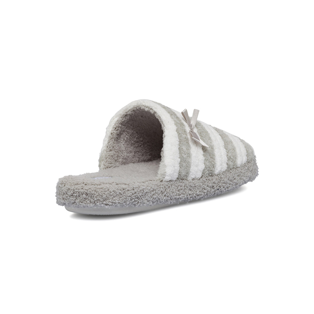 Pantofole da donna Grigie Griff grigie a righe in tessuto morbido
