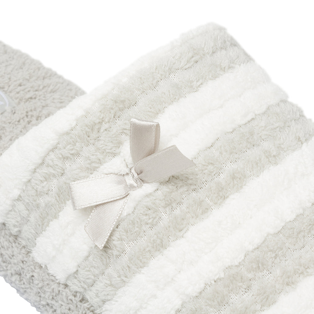 Pantofole da donna Grigie Griff grigie a righe in tessuto morbido