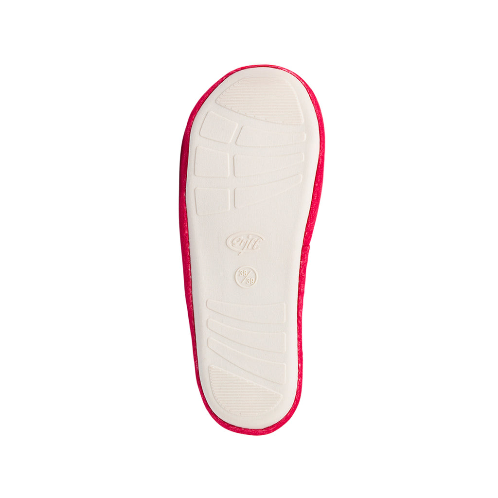 Pantofole da donna rosse Griff con stampa natalizia gnomo Let it Snow