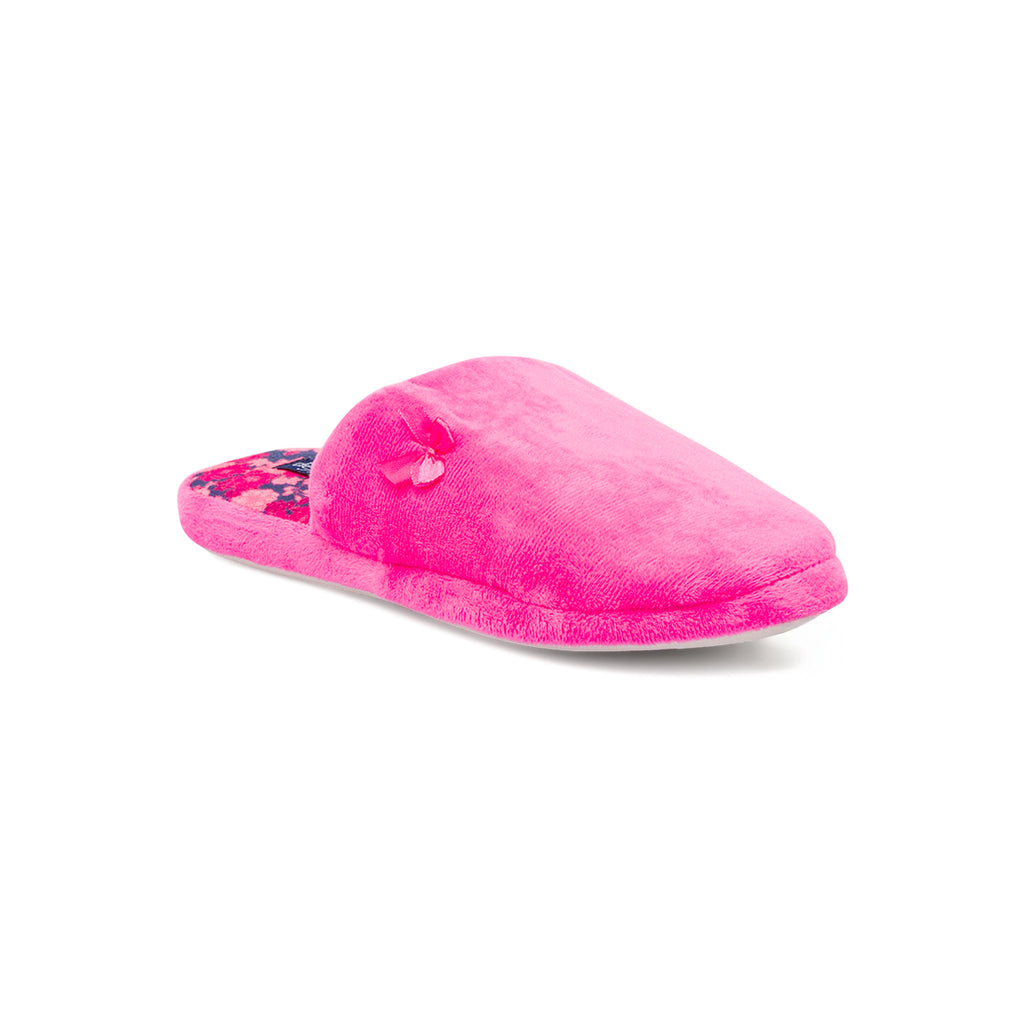 Pantofole donna De Fonseca fucsia effetto peluche e fantasia floreale