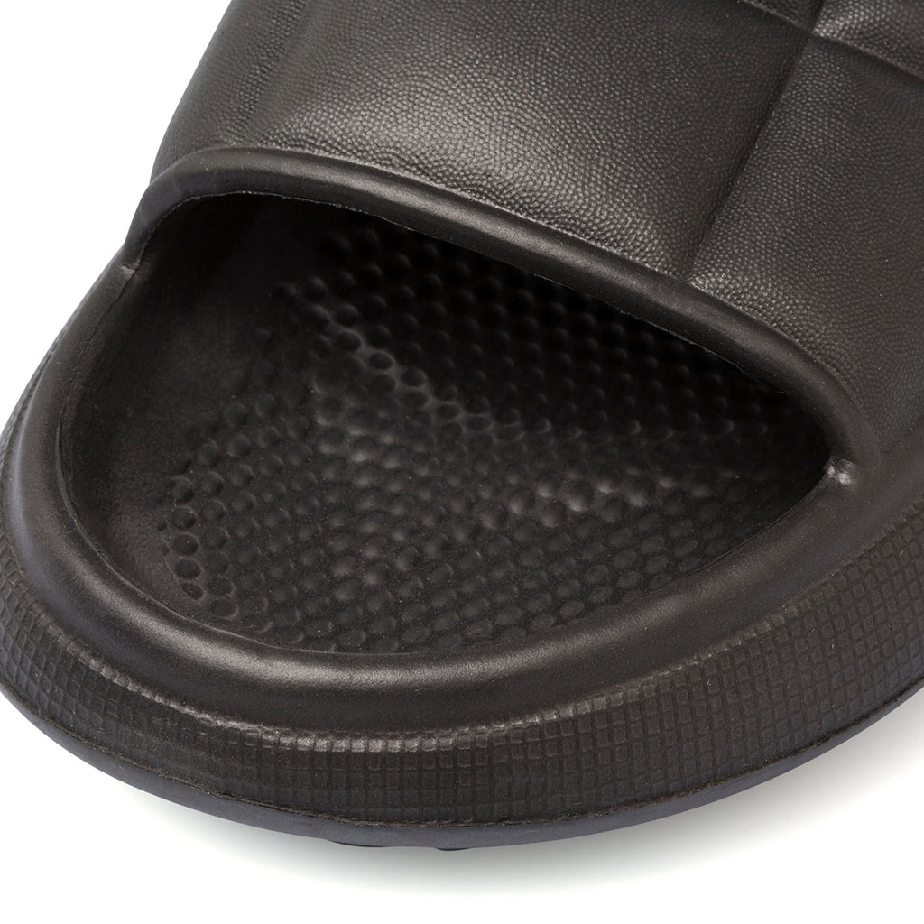 Ciabatte da donna nere con dettaglio effetto trapuntato Jog