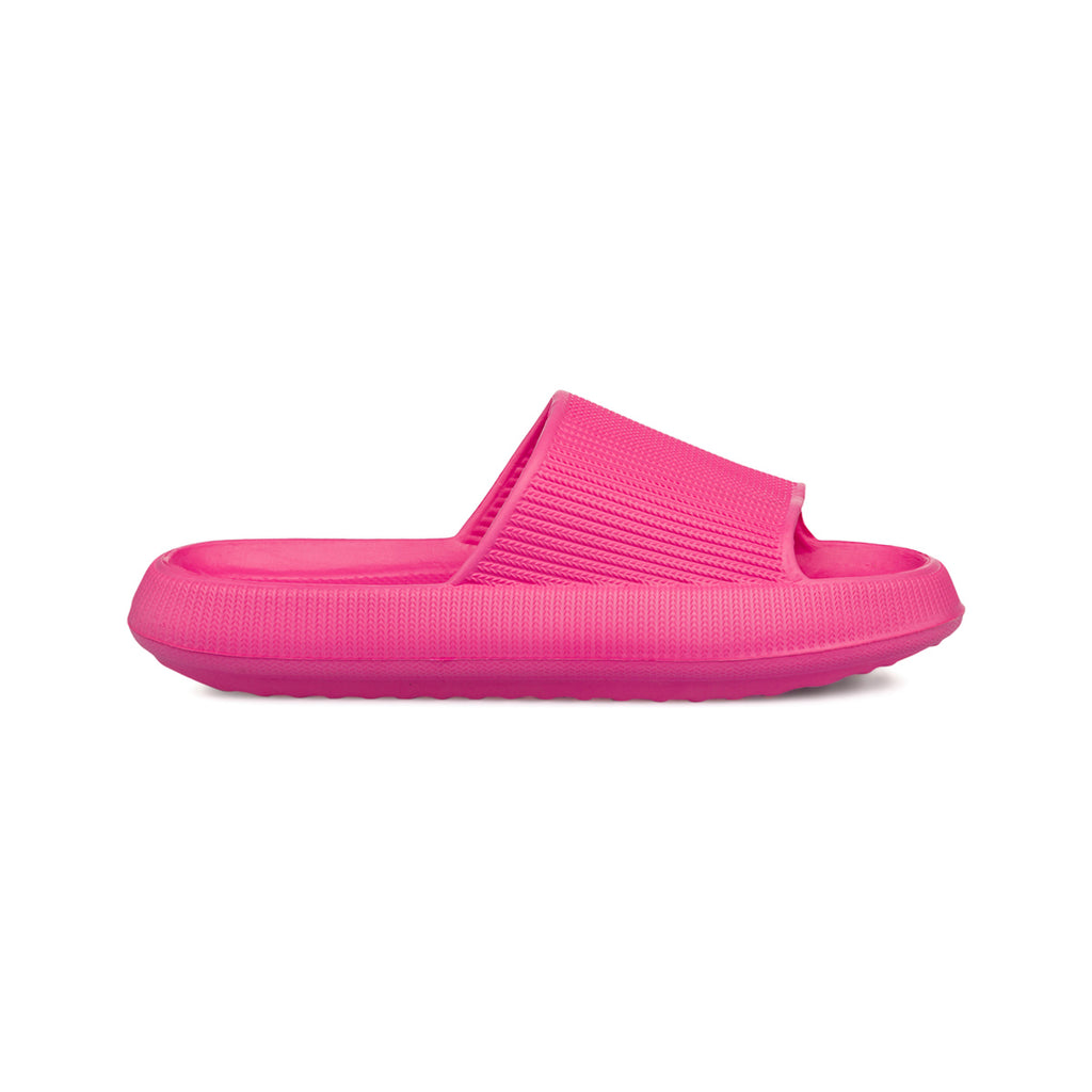Ciabatte fucsia da Donna in gomma con fascia frontale e suola platform Jog