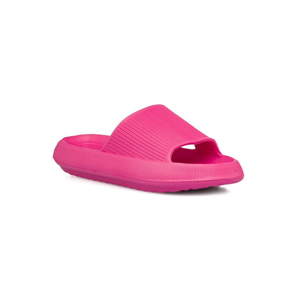 Ciabatte fucsia da Donna in gomma con fascia frontale e suola platform Jog