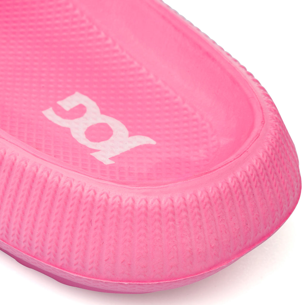 Ciabatte fucsia da Donna in gomma con fascia frontale e suola platform Jog
