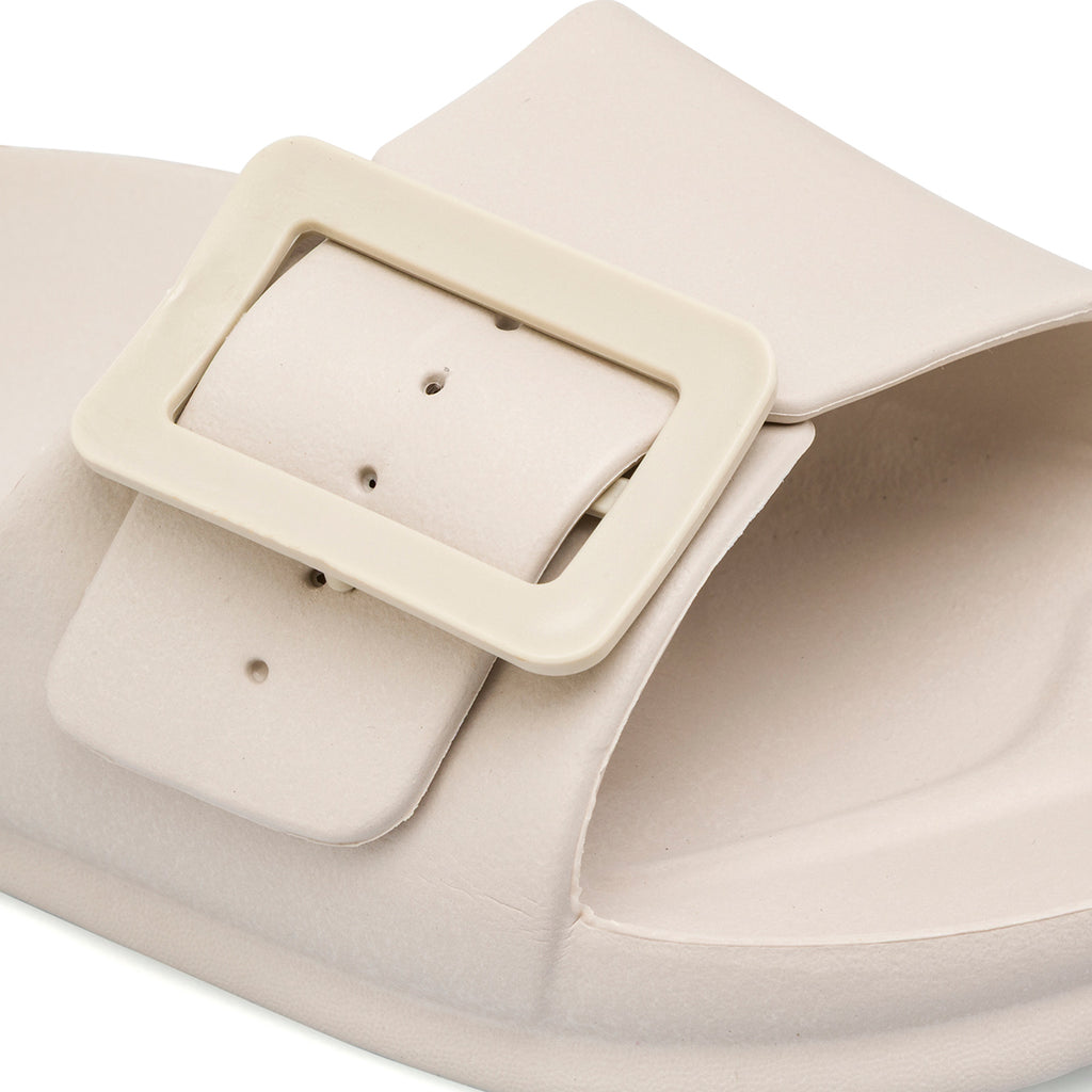 Ciabatte beige da Donna con singola fibbia regolabile Silvia Sikel