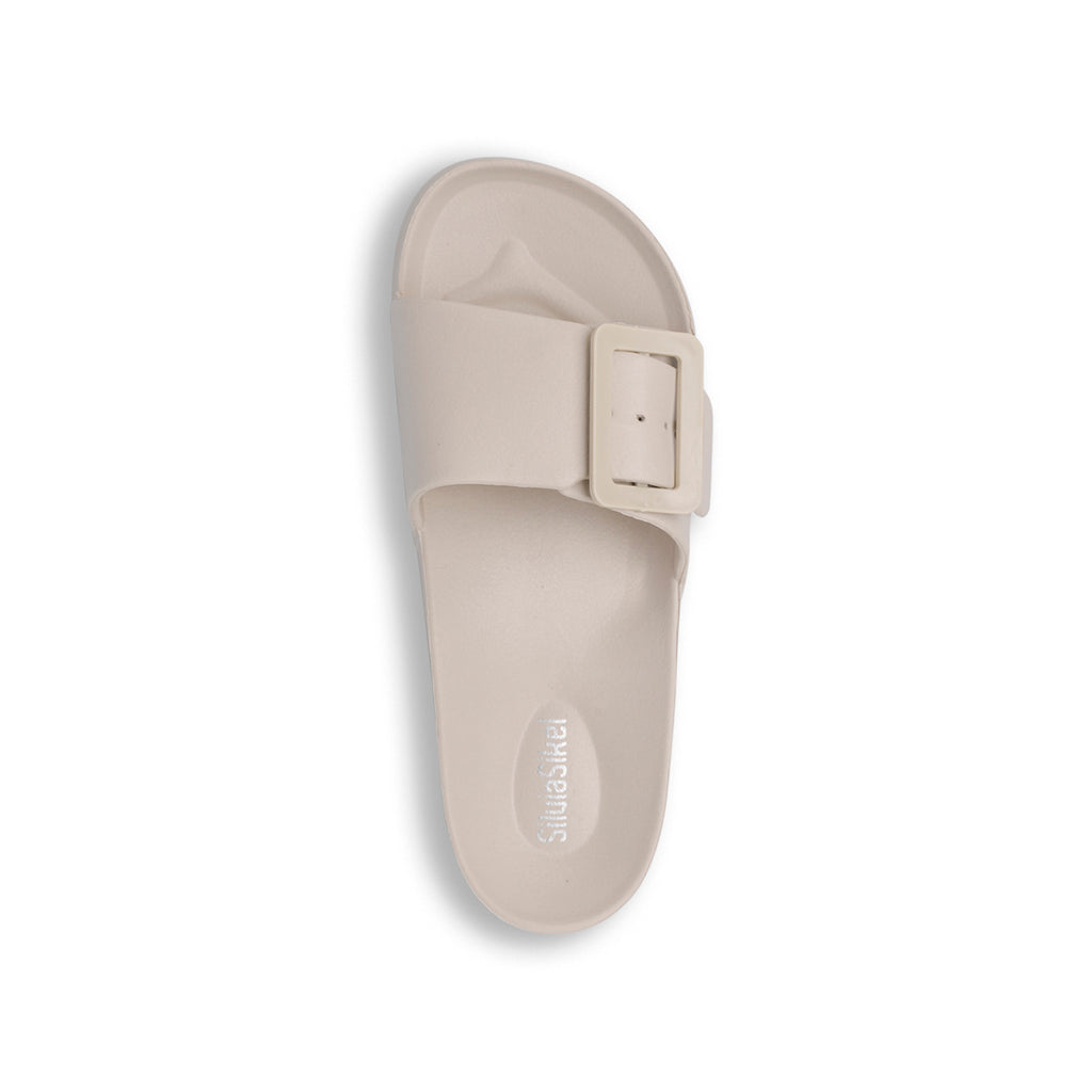 Ciabatte beige da Donna con singola fibbia regolabile Silvia Sikel