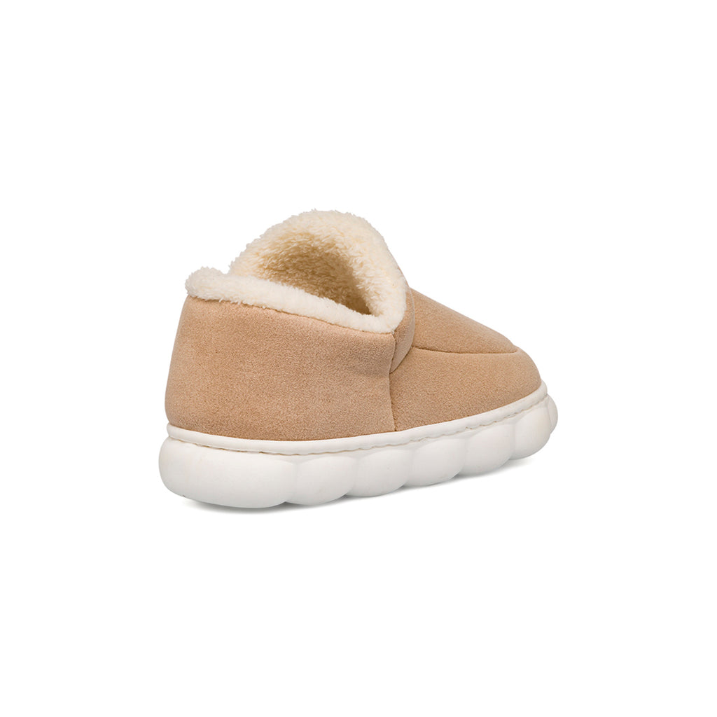Pantofole beige da Donna in tessuto con pelliccia sintetica Lora Ferres