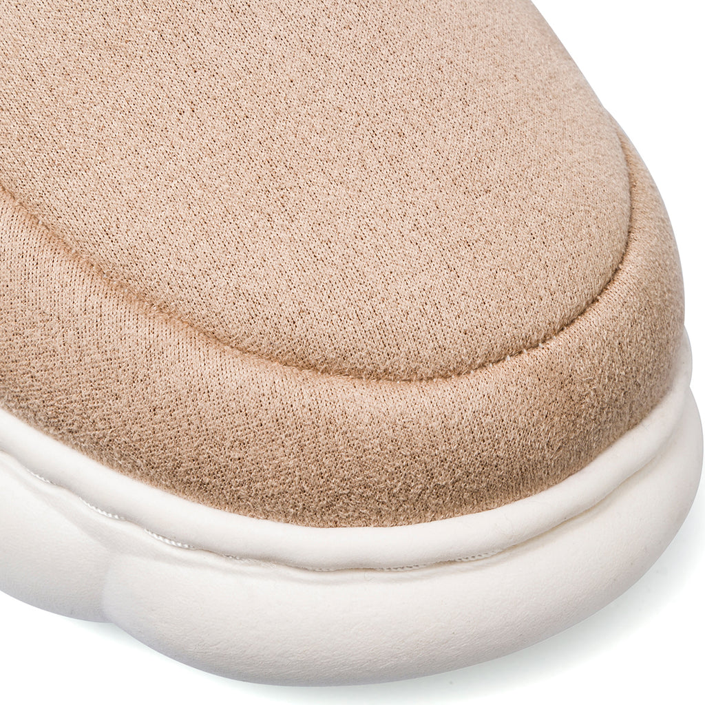 Pantofole beige da Donna in tessuto con pelliccia sintetica Lora Ferres