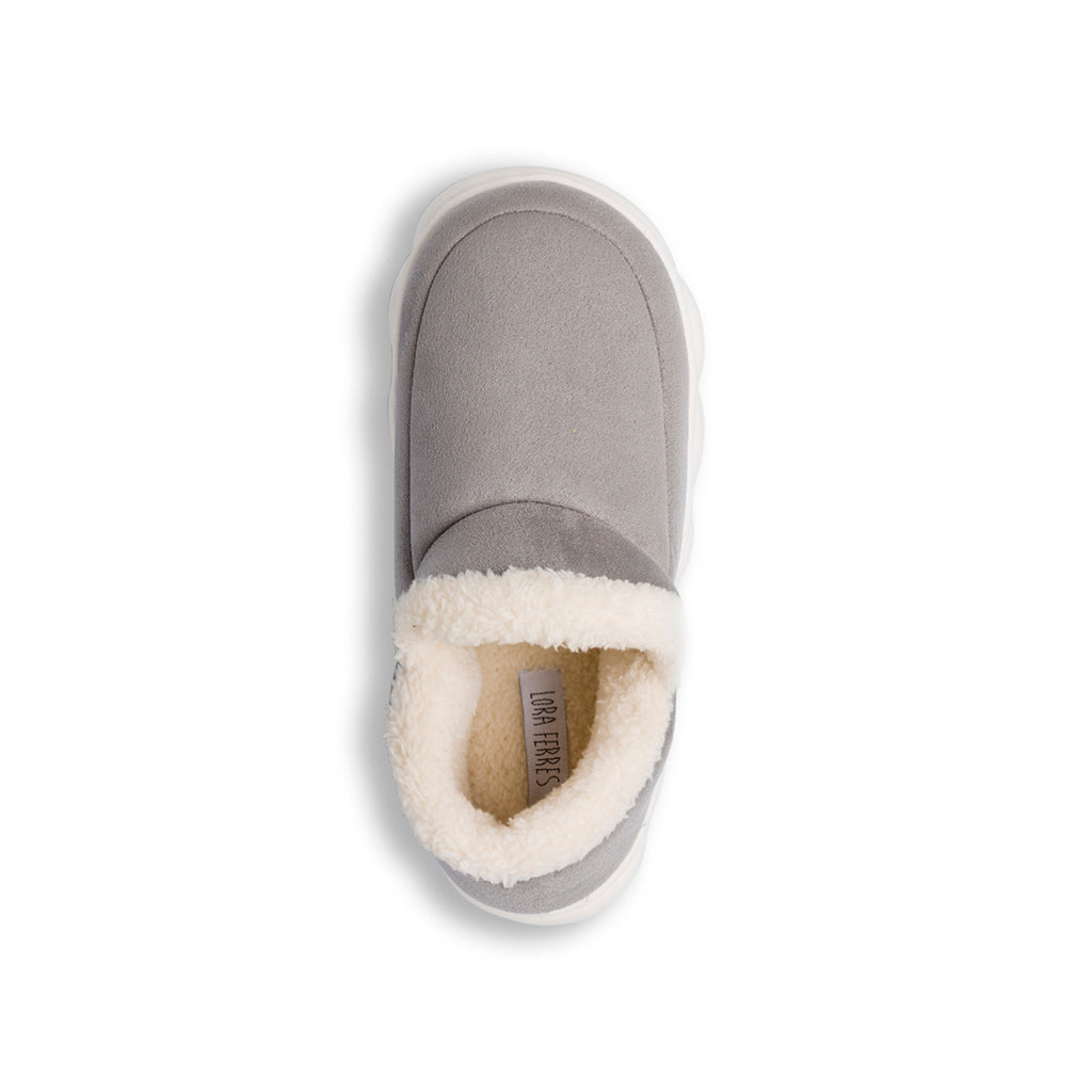 Pantofole grigie da Donna in similpelle effetto scamosciato Lora Ferres