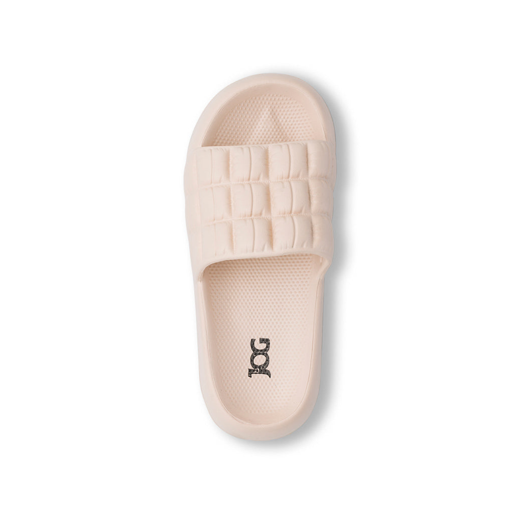 Ciabatte beige da Donna con fascia effetto trapuntato Jog