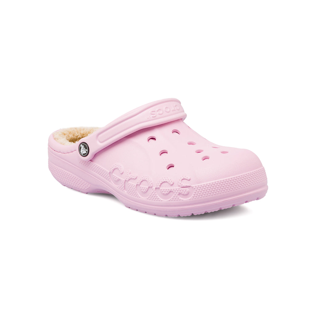 Ciabatte Baya Lined Clog Unisex rosa foderate in caldo pile Crocs
