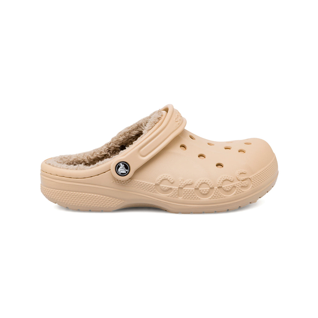 Ciabatte Baya Lined Clog Unisex beige foderate in pelliccia sintetica Crocs