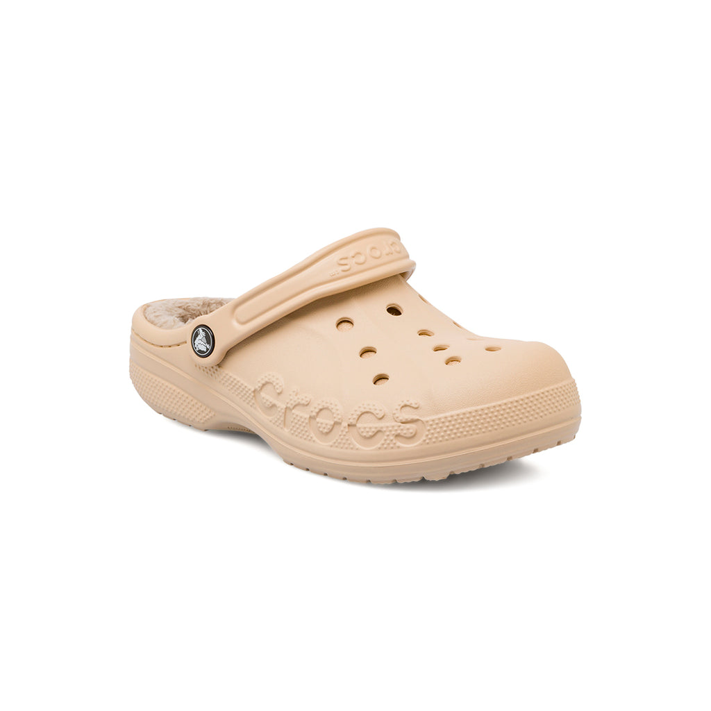 Ciabatte Baya Lined Clog Unisex beige foderate in pelliccia sintetica Crocs