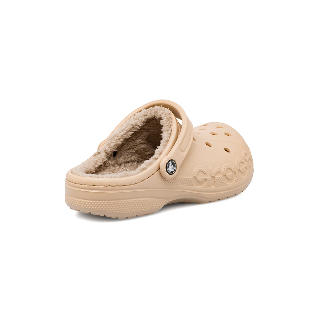 Ciabatte Baya Lined Clog Unisex beige foderate in pelliccia sintetica Crocs