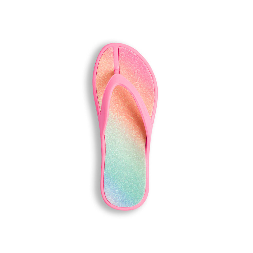 Ciabatte infradito da donna fucsia con sottopiede multicolore De Fonseca Capri