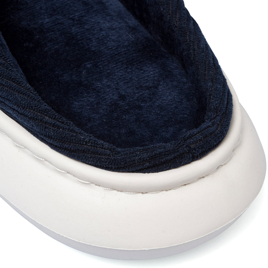 Pantofole blu da Uomo in velluto Jog