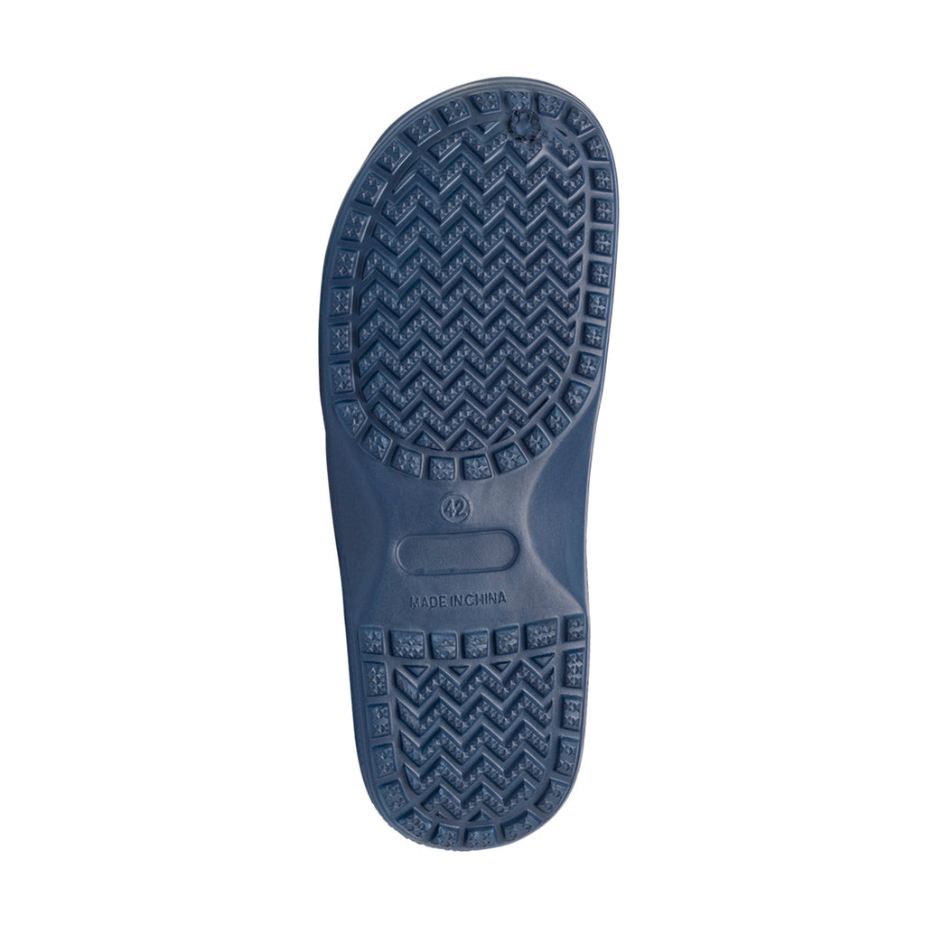 Pantofole da uomo blu in gomma con interno in finto pelo Feetty