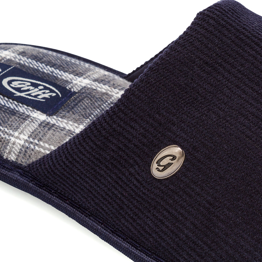 Pantofole blu da Uomo in tessuto a coste Griff