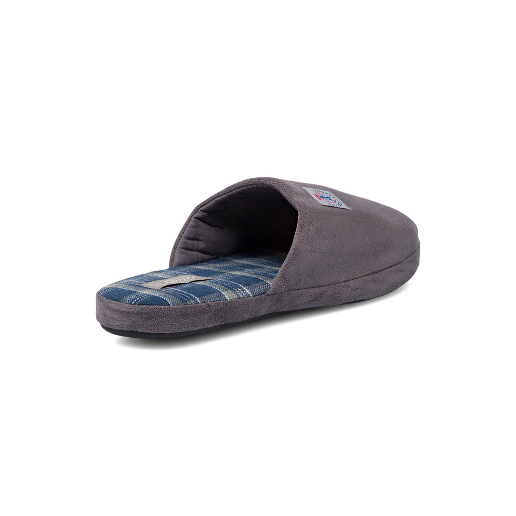 Pantofole da uomo grigie Griff con soletta a fantasia tartan