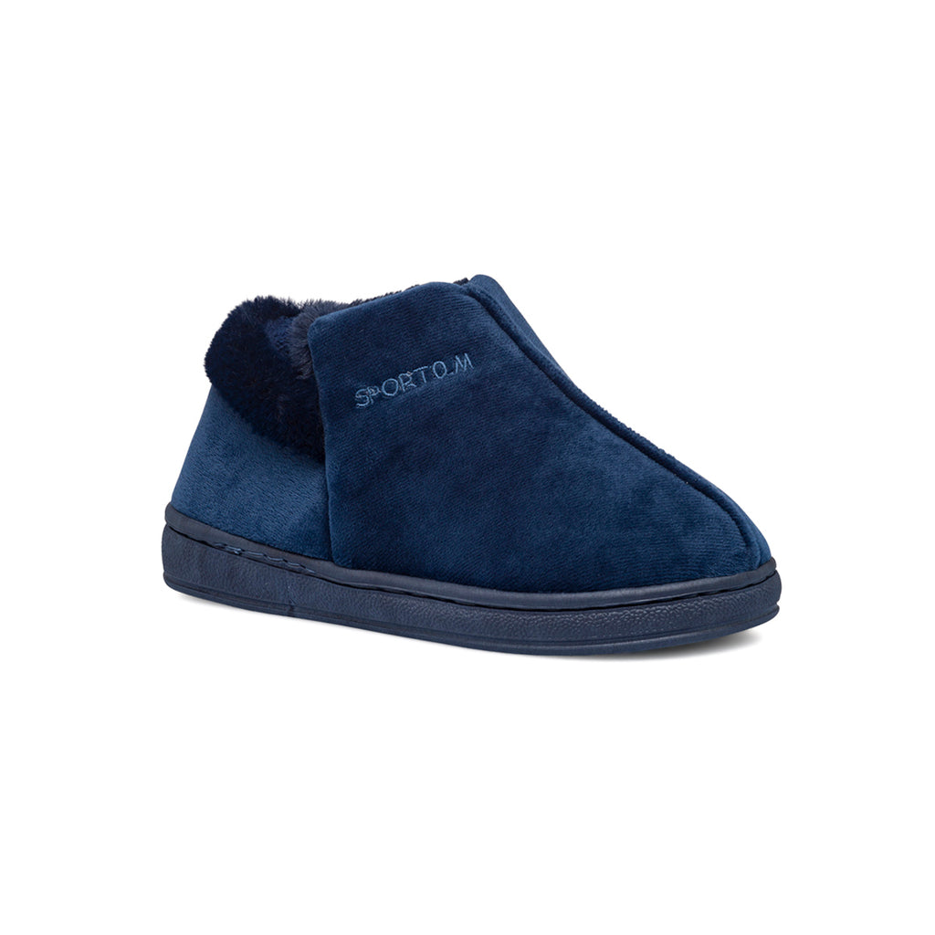 Pantofole da Uomo blu effetto velluto Feetty