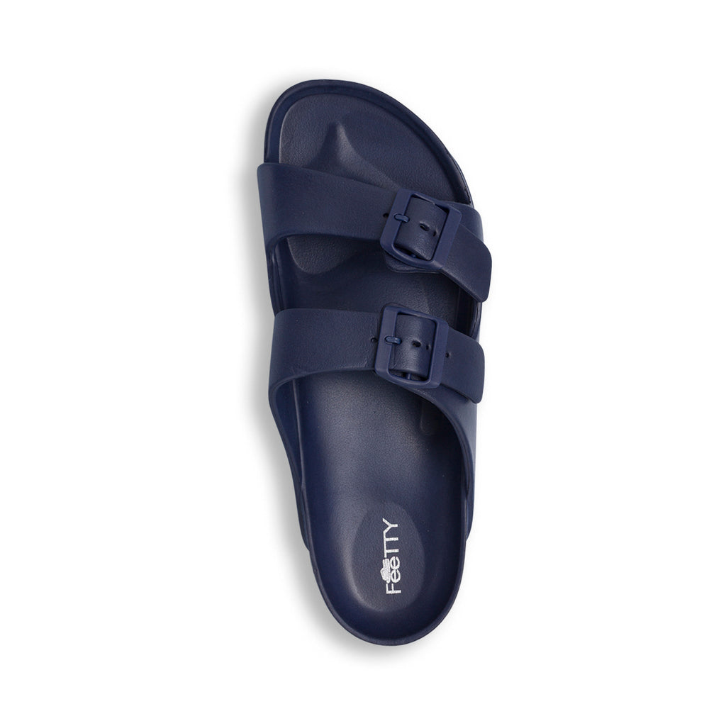 Ciabatte in gomma Blu Navy con fibbie da Uomo Feetty