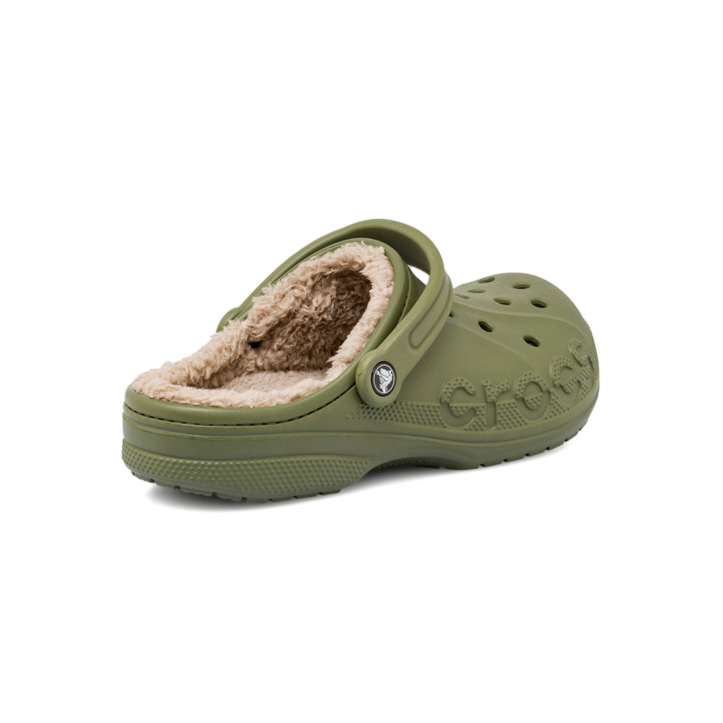 Ciabatte Baya Lined Clog Unisex verdi foderate con imbottitura calda Crocs