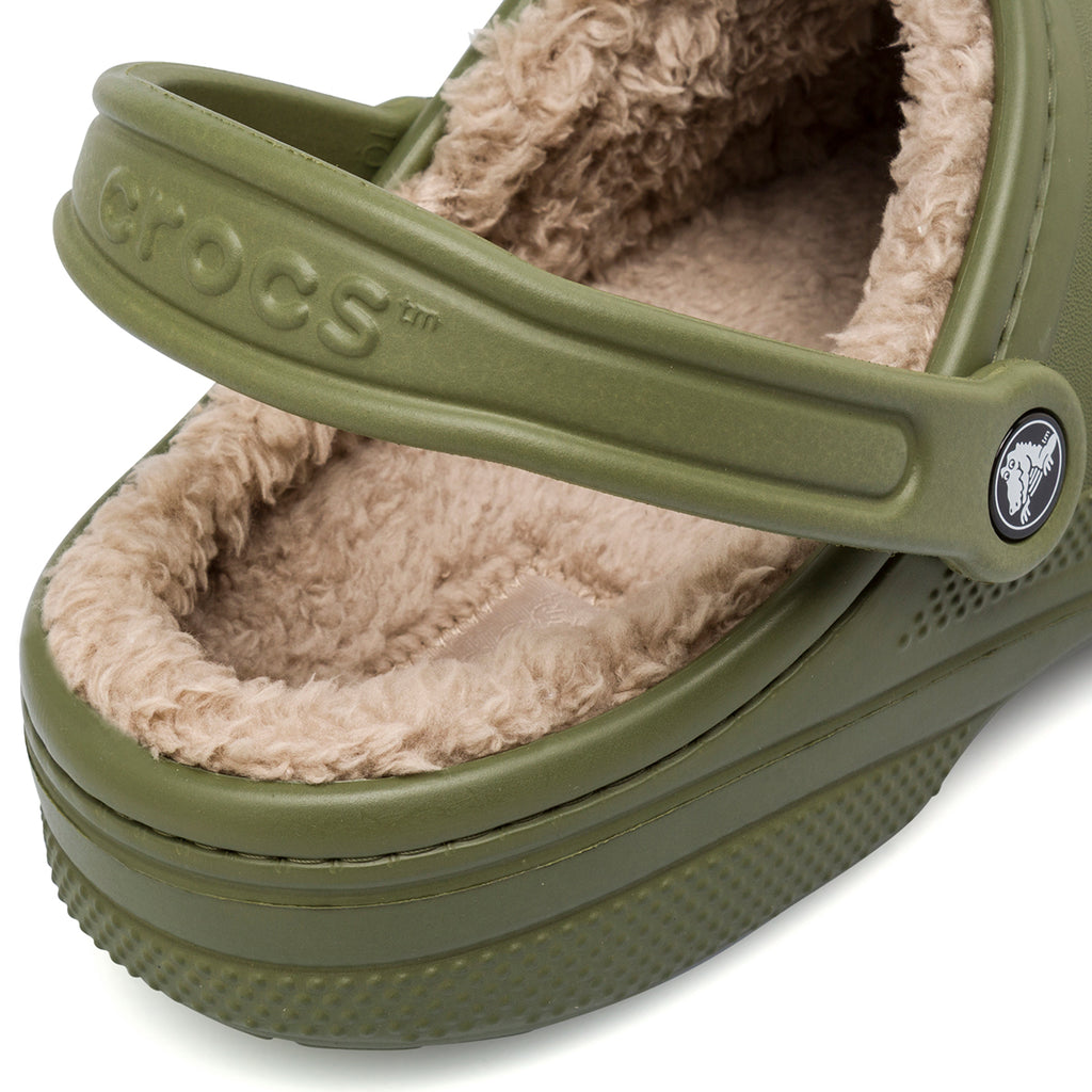 Ciabatte Baya Lined Clog Unisex verdi foderate con imbottitura calda Crocs