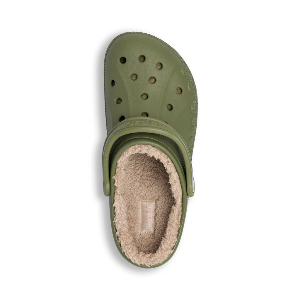 Ciabatte Baya Lined Clog Unisex verdi foderate con imbottitura calda Crocs