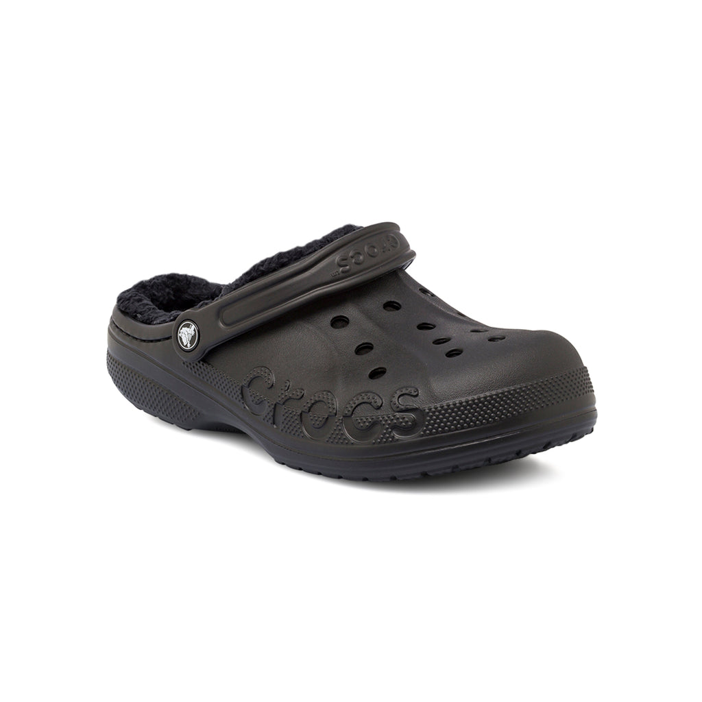 Ciabatte Baya Lined Clog Unisex nere con interno in pelliccia sintetica Crocs