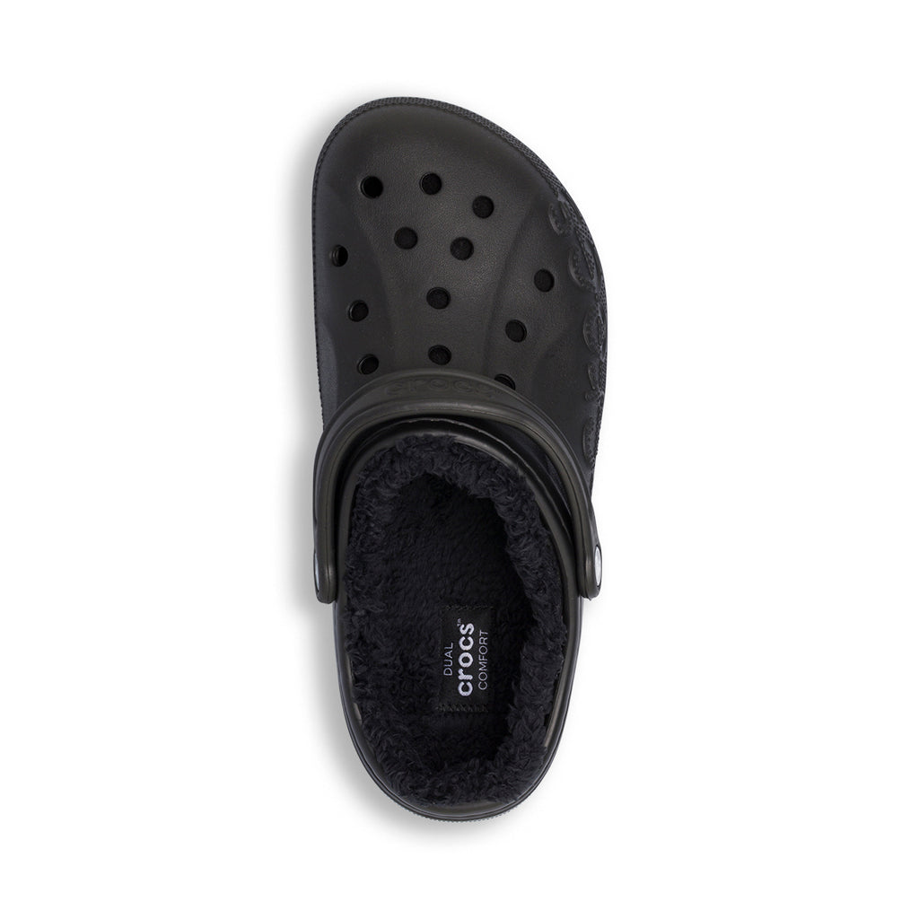 Ciabatte Baya Lined Clog Unisex nere con interno in pelliccia sintetica Crocs