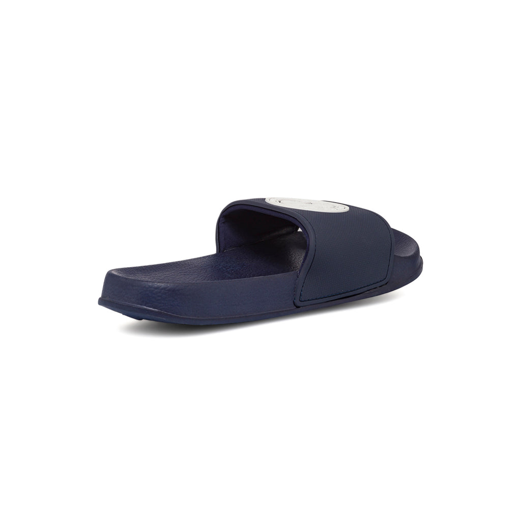 Ciabatte da uomo blu con fascia singola e logo Americanino