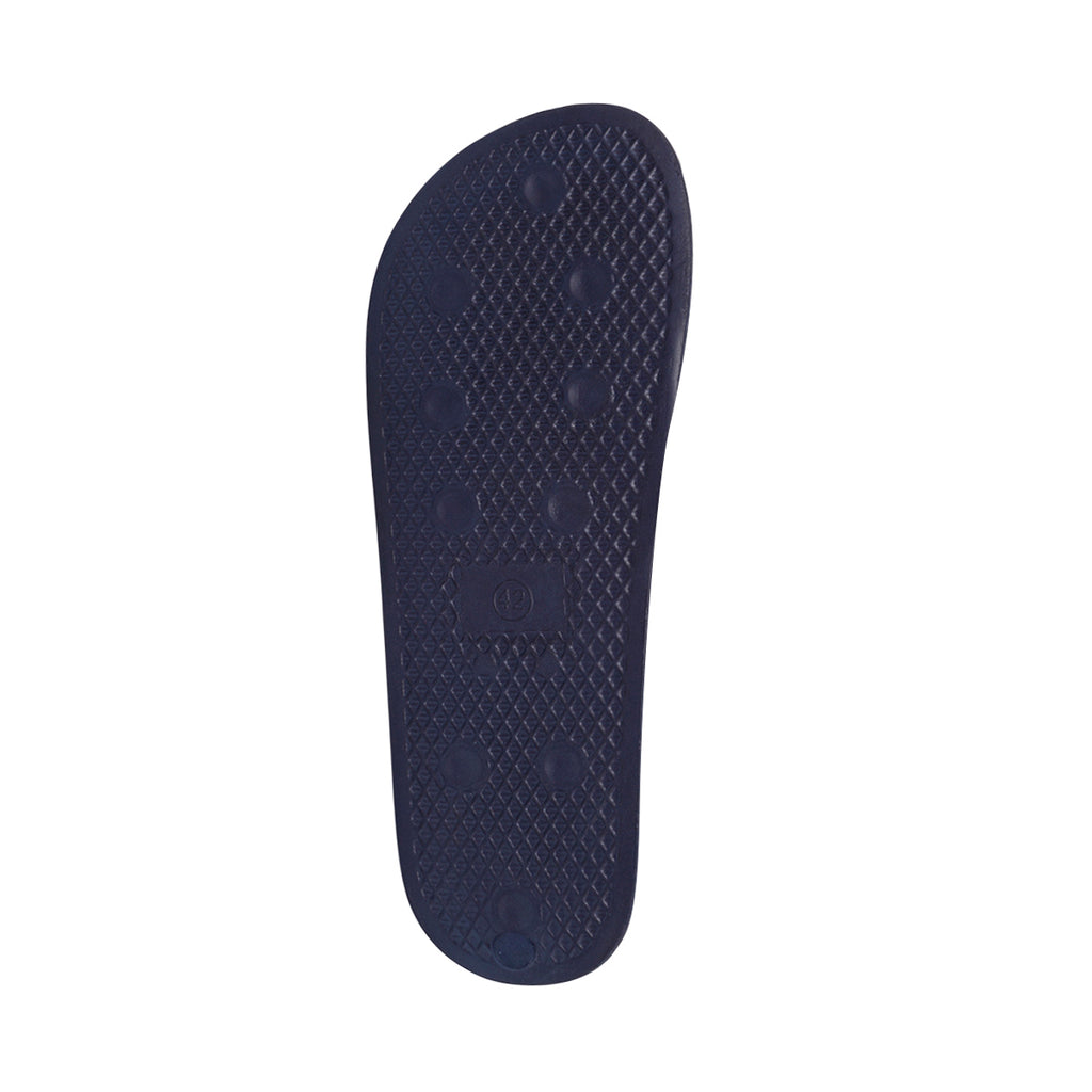 Ciabatte da uomo blu con fascia singola e logo Americanino