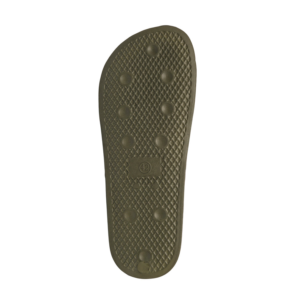 Ciabatte da uomo verde militare con fascia singola e logo Americanino