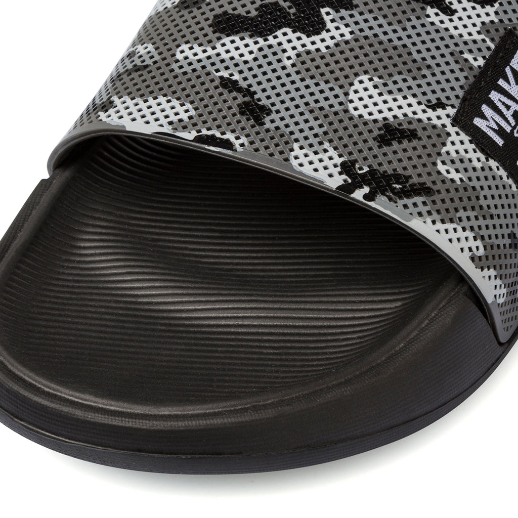 Ciabatte da uomo nere con dettagli fantasia militare De Fonseca