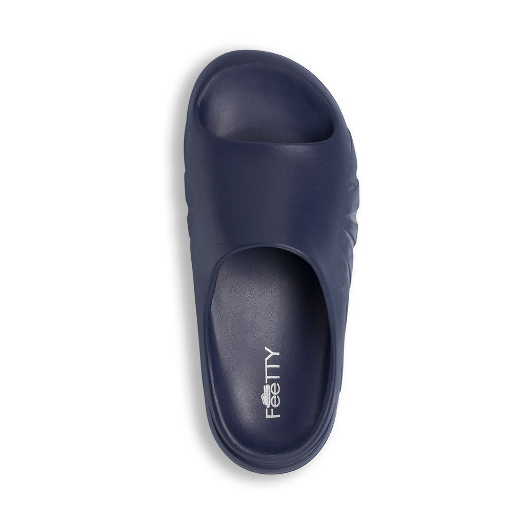 Ciabatte in gomma Blu con suola sagomata da Uomo Feetty