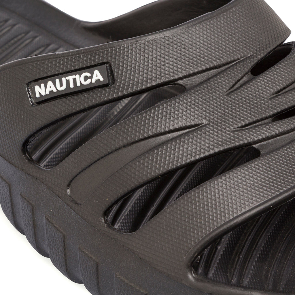 Ciabatte nere in gomma da Uomo con logo Nautica