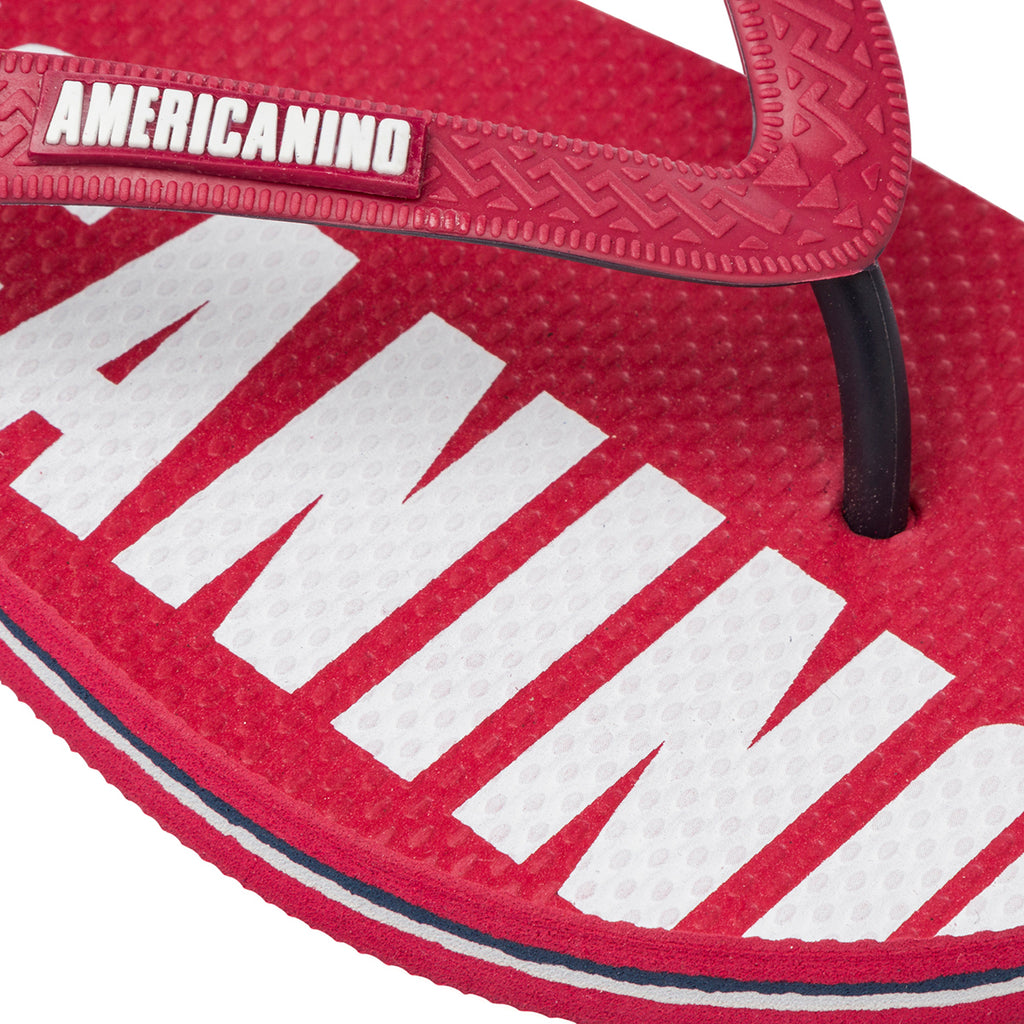 Ciabatte Infradito rosse da Uomo con logo sulla suola Americanino