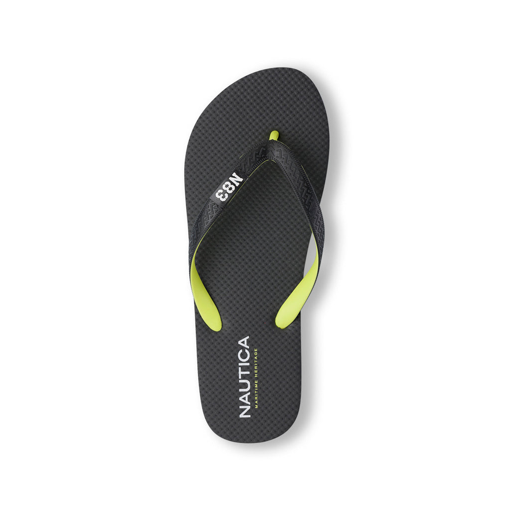 Ciabatte Infradito Nere da Uomo con inserti giallo fluo Nautica