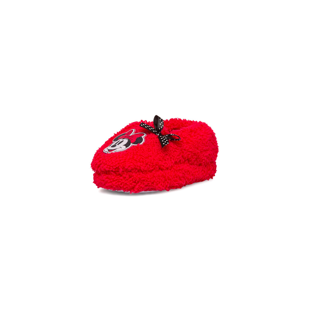 Pantofole da bambina rosse con logo e fiocco Minnie